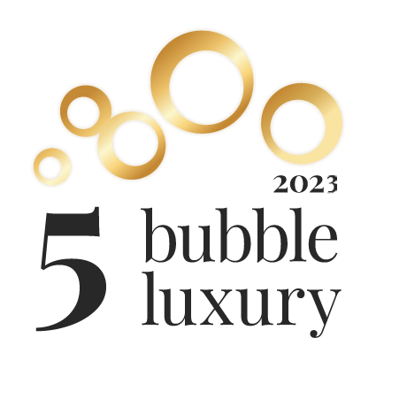 Five bubble luxury spa logo for Alexander House award winning West Sussex spa